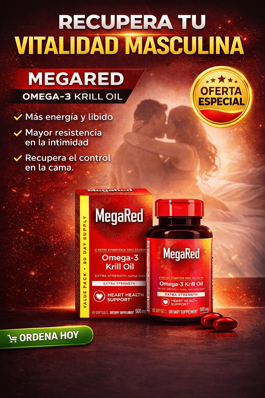 MegaRed Omega 3s® – Impulsa tu testosterona y energía natural con Aceite de Krill de alta pureza.